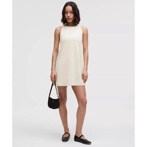 Lululemon Organic Cotton Cinched-Waist Dress Light Ivory Sz M